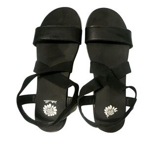 Yellow Box Black Strappy Sandals